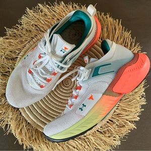 UNDER ARMOUR Women’s Project Rock 5 White After Burn Training Sneakers Size 11